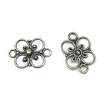 Bali Antique Sterling Silver Floral Connector 17.5 x 12mm