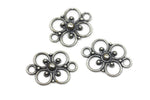 Bali Antique Sterling Silver Floral Connector 17.5 x 12mm