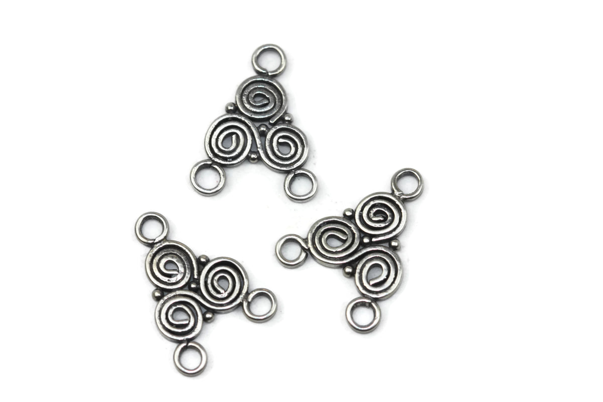Bali Antique Sterling Silver Swirl Connector 16.5 x 12mm