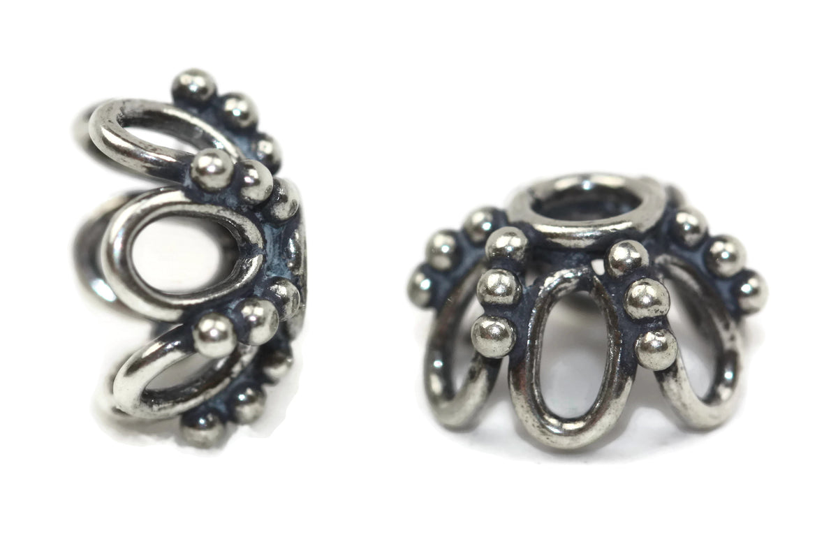 Bali Bead Antique Sterling Silver Bead Cap 6 x 10mm