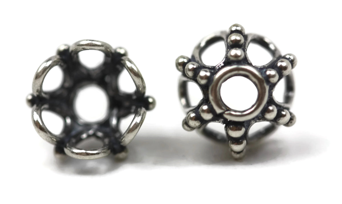 Bali Bead Antique Sterling Silver Bead Cap 6 x 10mm