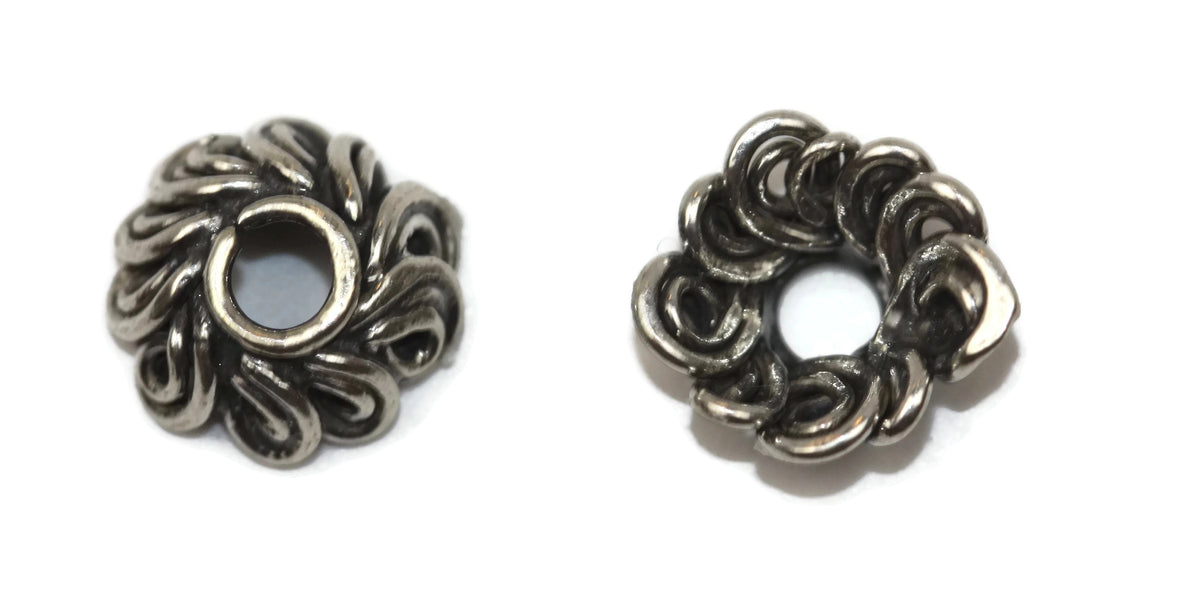 Bali Bead Antique Sterling Silver Bead Cap 4 x 8mm