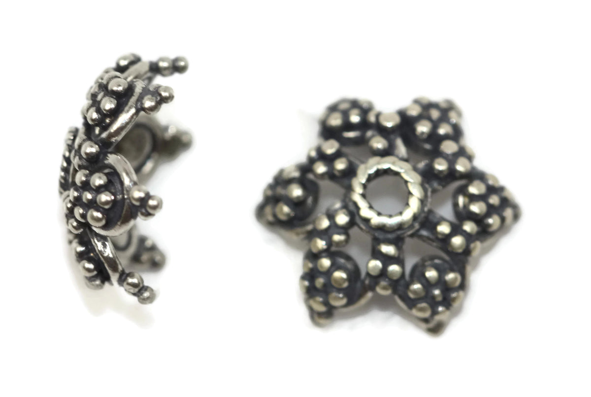 Bali Bead Antique Sterling Silver Bead Cap 6 x 12.5mm