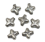 Bali Bead Handmade Sterling Silver Plus Symbol Bead 11 x 10 x 4mm