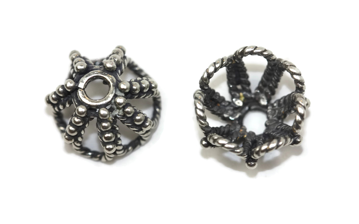 Bali Bead Antique Sterling Silver Bead Cap 8 x 11.5mm