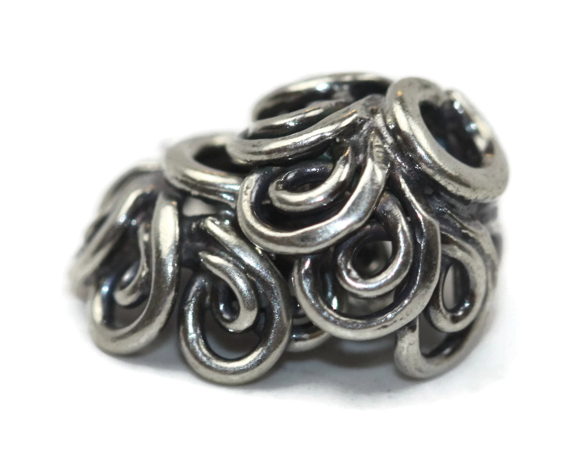 Bali Bead Sterling Silver Wire Cap 4.5 x 9 mm