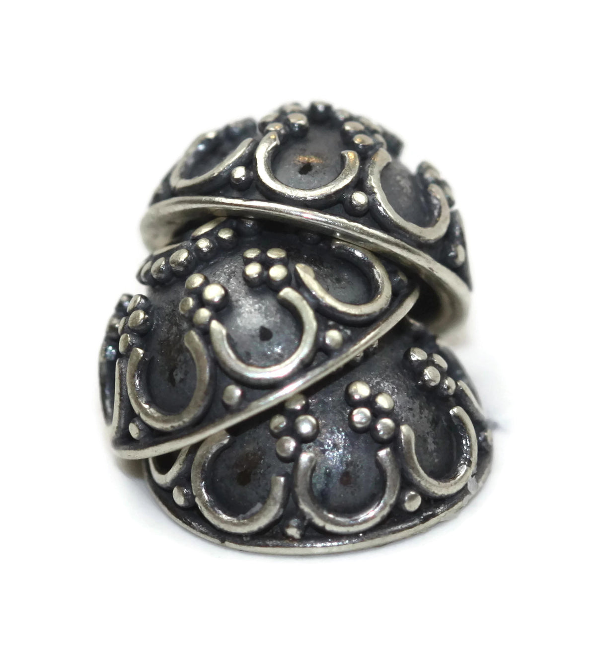 Bali Bead Antique Sterling Silver Bead Cap 4.5 x 9mm