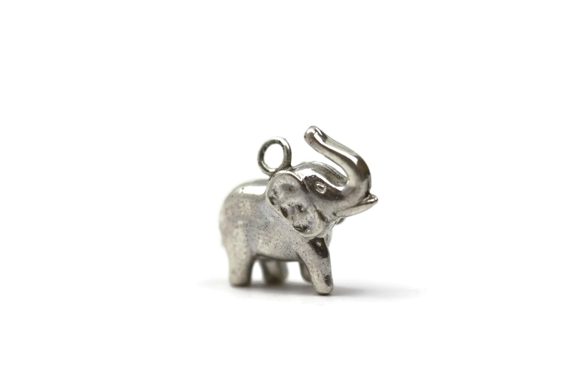 Sterling Silver Elephant Charm 15 mm