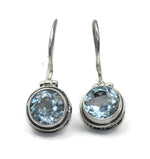 Handmade 925 Sterling Silver Faceted Topaz Round With Heart Filigree Earrings.
