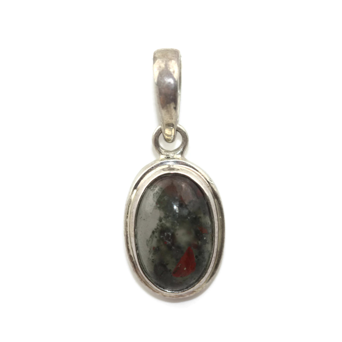Handmade 925 Sterling Silver Oval Unknown Gemstone Pendant 18 mm.