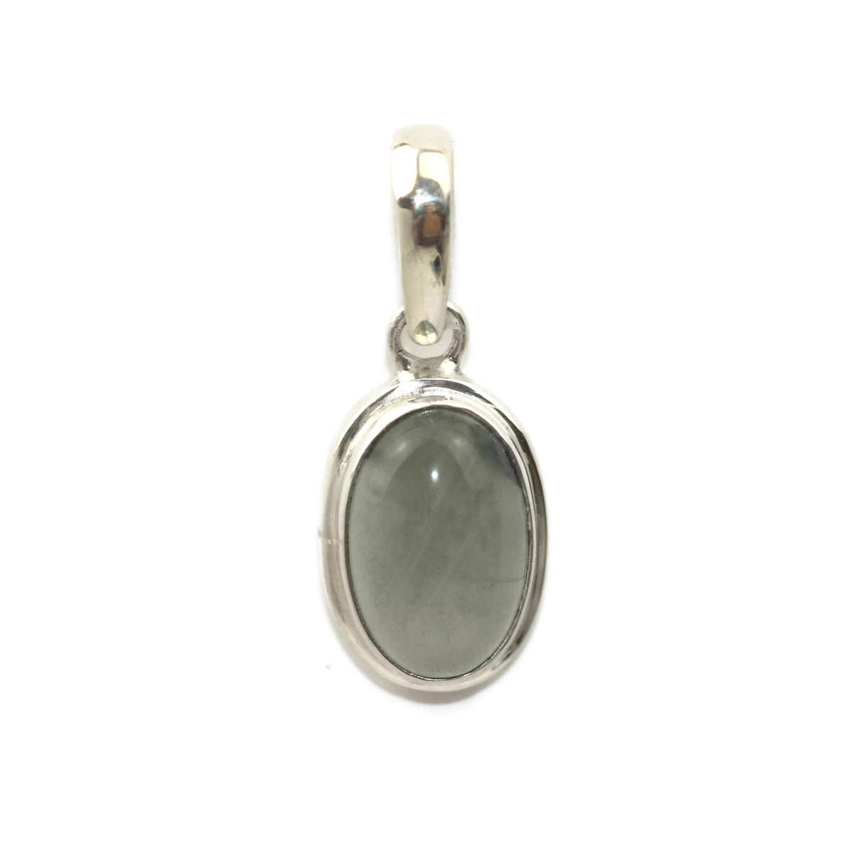 Handmade 925 Sterling Silver Oval Unknown Gemstone Pendant 18 mm.