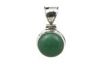 Handmade Sterling Silver Round Aventurine Pendant
