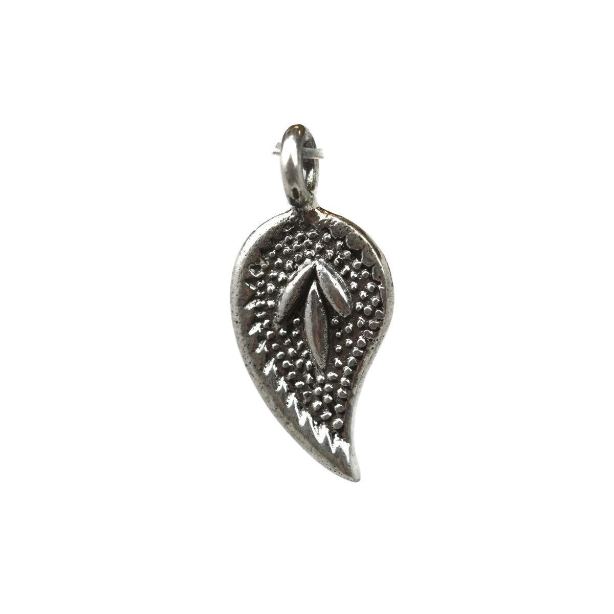 Handmade Sterling Silver Leaf Charm 18 mm