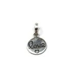 Handmade Sterling Silver Round LOVE Pendant 13 mm