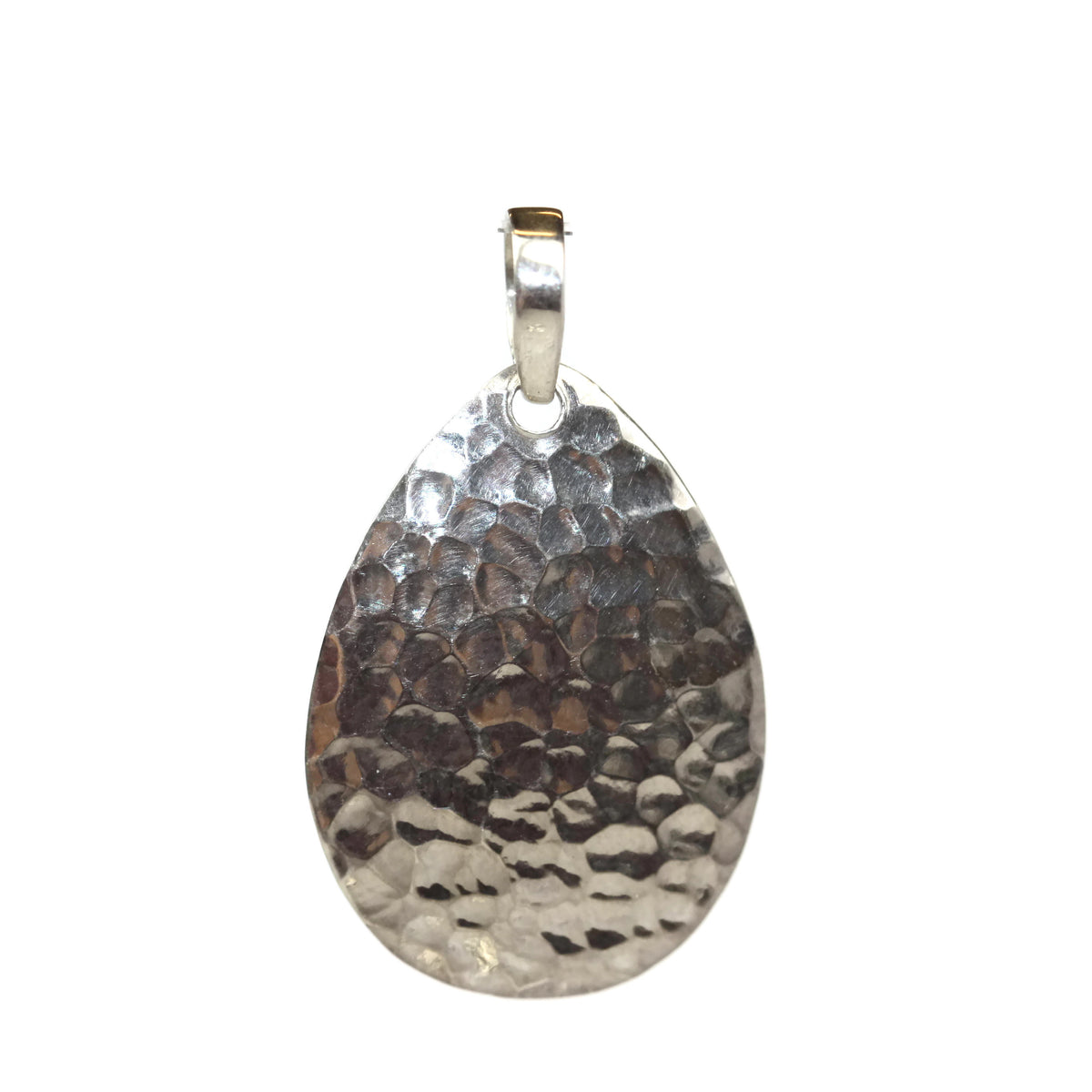Handmade 925 Sterling Silver Faceted Teardrop Pendant 25 mm