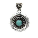 Handmade 925 Sterling Silver Floral Gemstone Amazonite Pendant