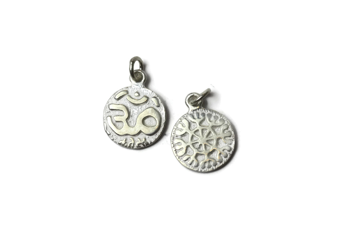 Handmade Sterling Silver Ohm Pendant 26 mm