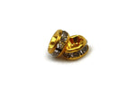 ALMA BEADS Gold Plated Round Rhinestone Spacers 6 mm 10 pcs