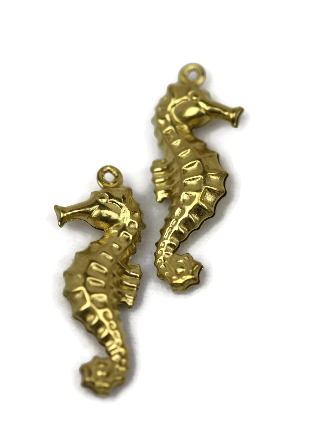 ALMA BEADS Gold Sea Horse Charms 26 mm 25 pcs (BRASS)