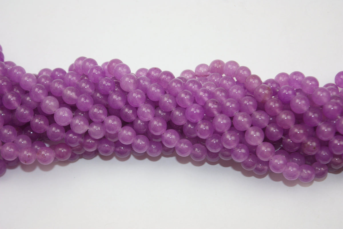 Purple Jade Smooth Round 4mm 14.5" Strand (90 Beads)