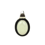 Handmade 925 Sterling Silver Jade Gemstone In Oval Pendant.