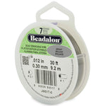 7 Strand Stainless Steel Bead Stringing Wire, .012 in (0.30 mm), Bright, 30 ft (9.2 m)