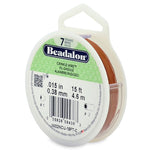 7 Strand Stainless Steel Bead Stringing Wire, Crinkle, .015 in (0.38 mm), Satin Copper, 15 ft (4.5 m)