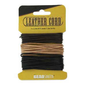 INDIAN LEATHER 1.5MM ASST -24FT/CD