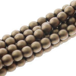 6MM CZECH GLASS PEARLS MATT ANTQ GOLD