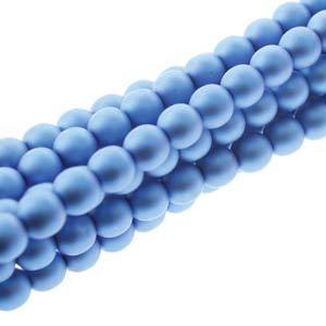 6MM CZECH GLASS PEARLS MATT PERSIAN BLUE