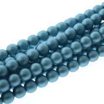 6MM CZECH GLASS PEARLS MATT CERULEAN