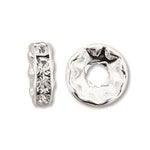 8MM 3.5MM HLE RS RONDELLE SILVER W/ CRYSTAL 1/4 GR