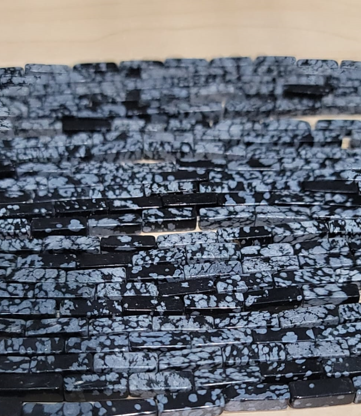 Snow flaks Black Smooth 12x4mm