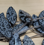 Snow flaks Black Smooth 15x35mm