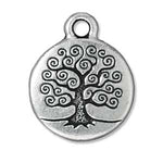 TREE OF LIFE CHARM FINE ANT SILVR PLT