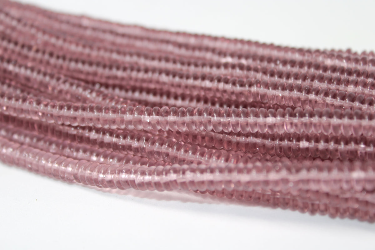 Purple Rondelle Czech Glass 6mm, 8 inches Strand