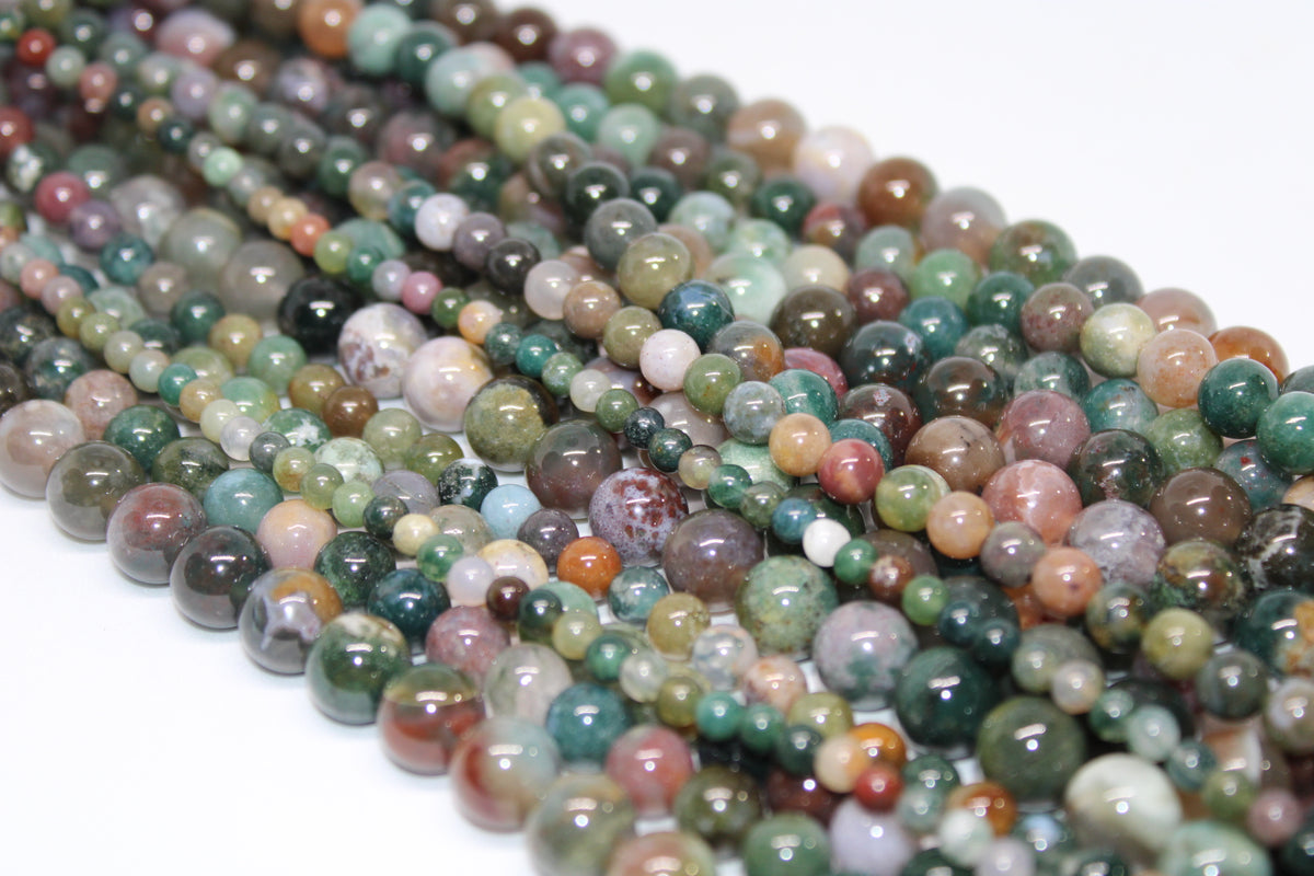 Indian Agate Round Smooth Beads, 16 inches Strand