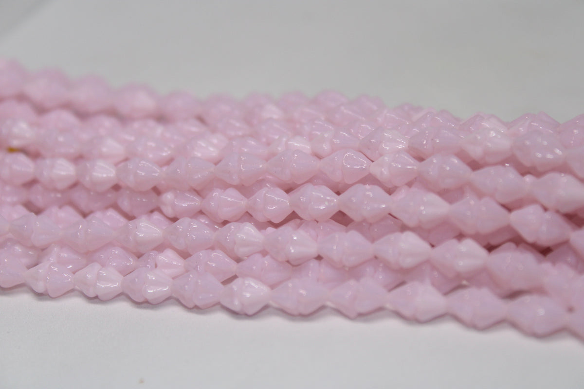 Light Pink Czech Glass 5mm, 8 inches Strand