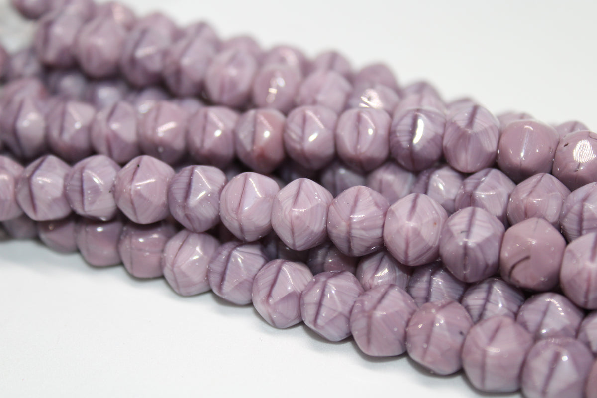 Lavender Czech Glass 11mm, 8 inches Strand