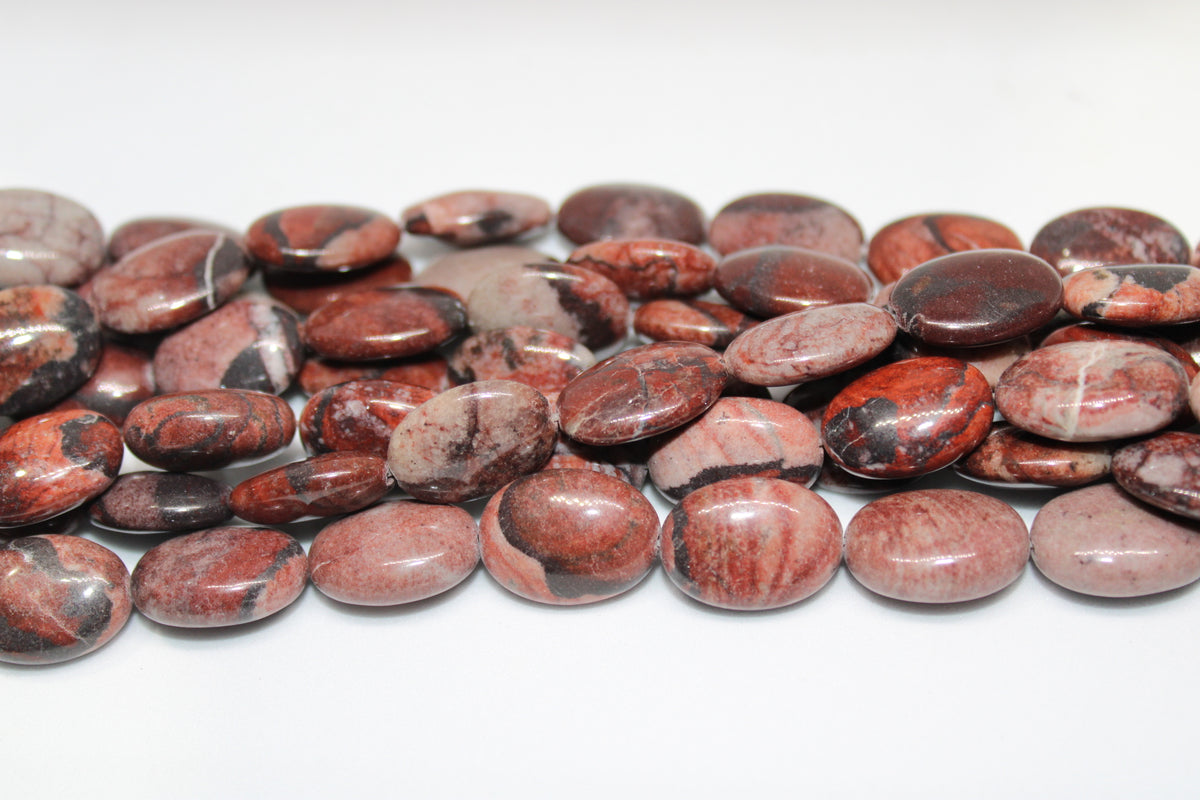 Red Picture Jasper 13mm x 18mm, 16’’ Strand