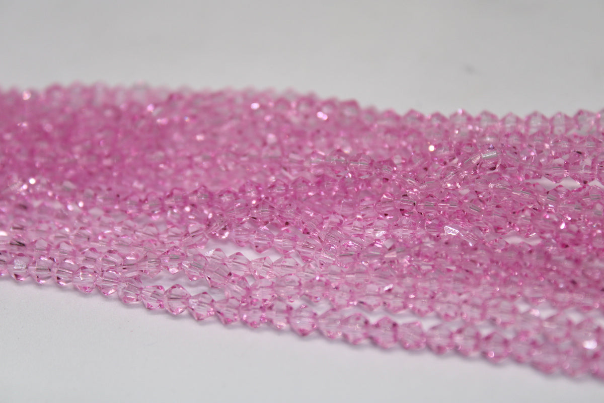 Pink Czech Glass 4mm, 9 inches strand