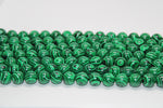 Syn Malachite Round Faceted, 16 inches Strand