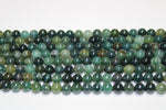 Moss Agate Faceted, 16 inches Strand
