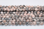 Pink Zebra Jasper Round, 16 inches strand
