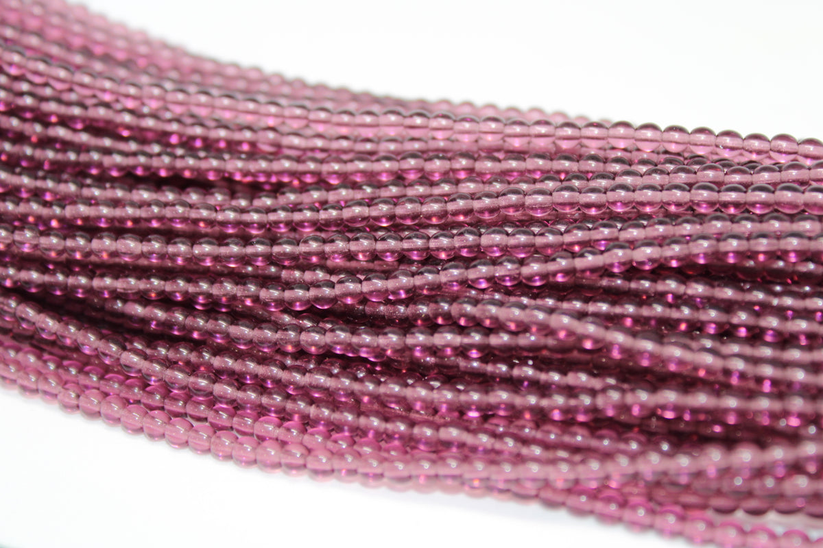 Magenta Smooth Czech Glass Beads 4mm, 8 inches Strand