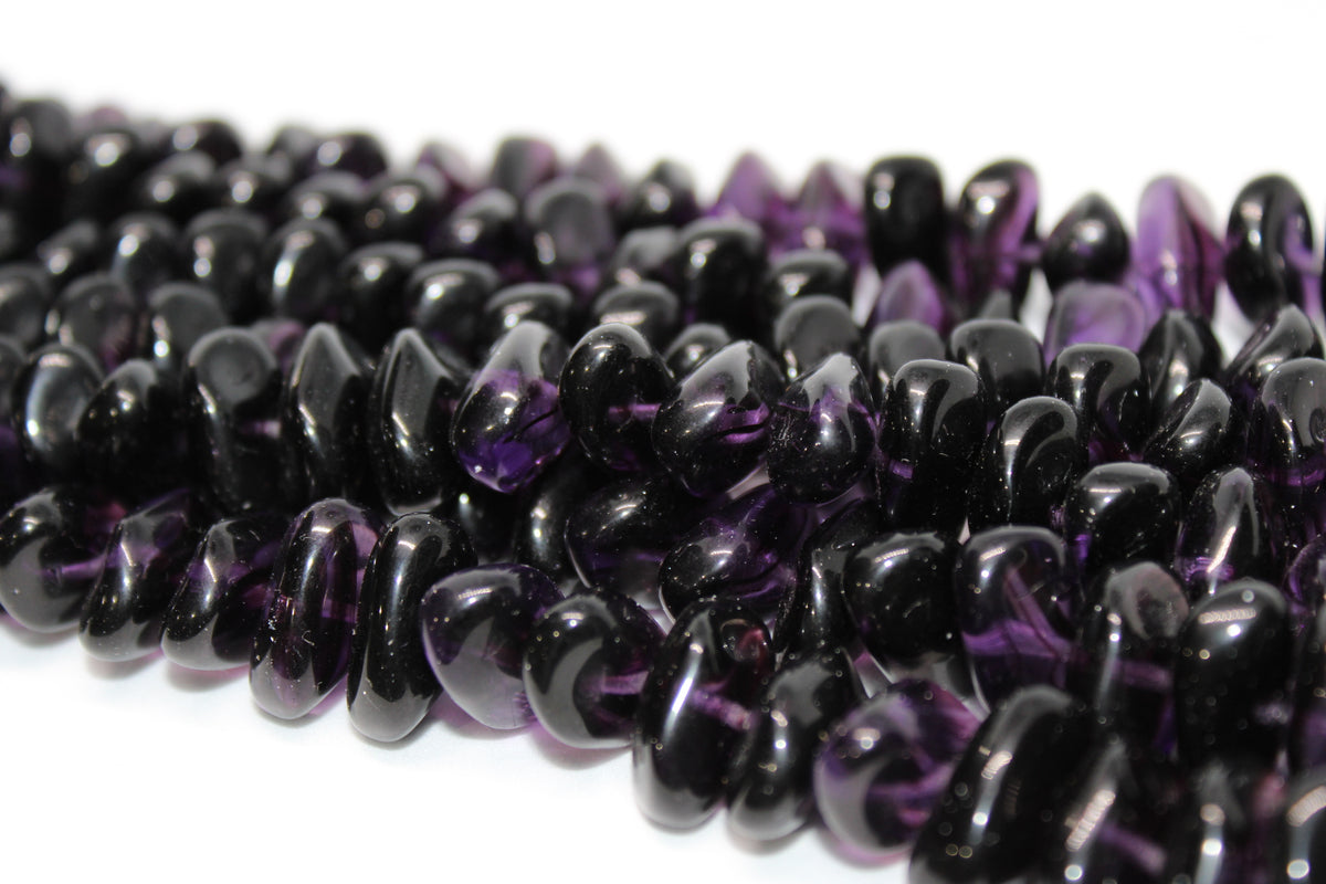 Dark Purple Czech Glass, 8 inches Strand