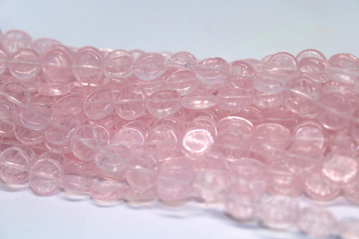 Light Pink Czech Glass 10mm, 8 inches Strand