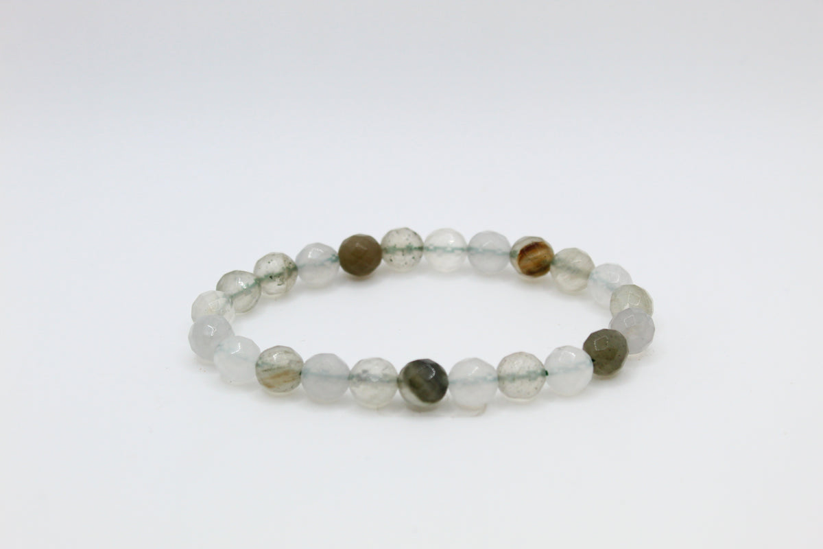 Ice Green Quardz Faceted Bracelet