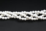 White Stone Round Screw Gemstone Beads 16" Strand