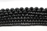 Black Onyx Round Faceted Gemstone Beads 16" Strand